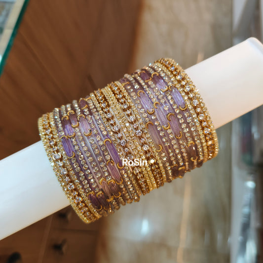 Moonstone diamond bangles (full set)