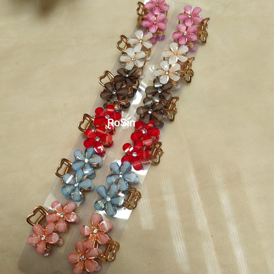 Floral stone clips(1 piece)