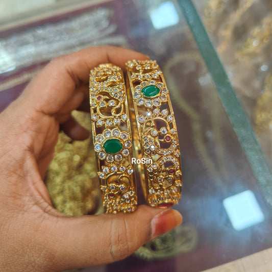 Peacock gold tone stone kodi design(2)