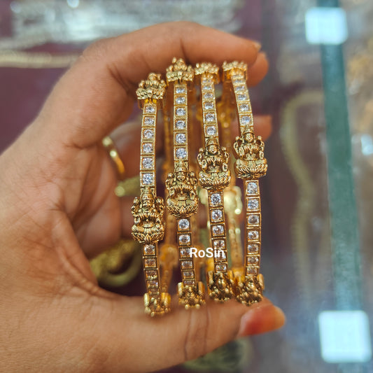 Lakshmi kundhan white stone bangles(2 bangles)