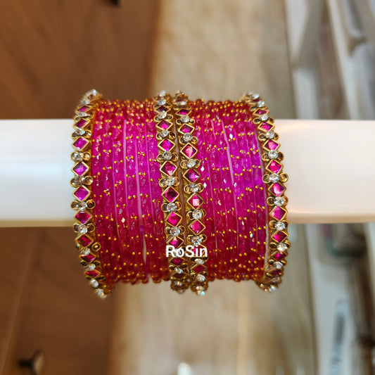 Budget cute glass mix sets(one set 16 bangles)