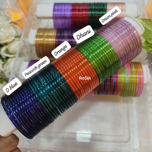 Premium plain jelly glass bangles (1 dozen)