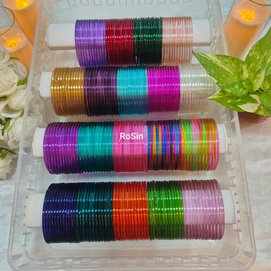 Premium plain jelly glass bangles (1 dozen)