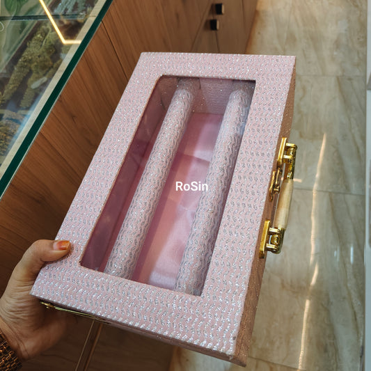 Two rod baby pink box