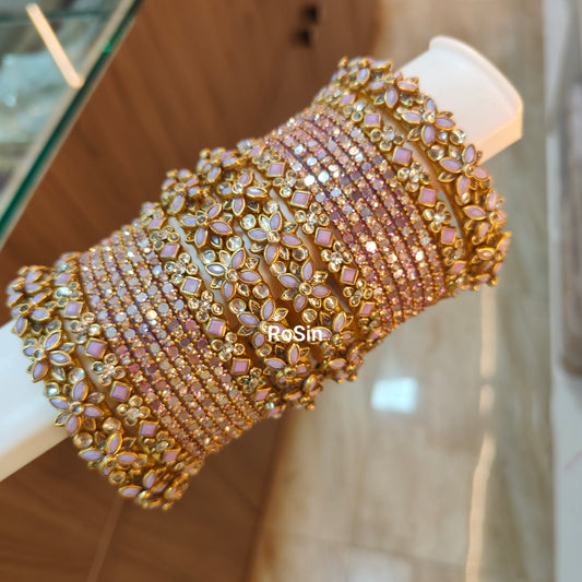 Lavender nerame bridal bangles