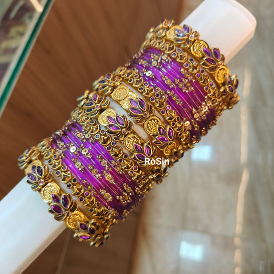 Coin lotus purple set