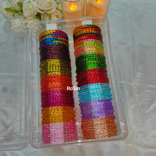 Maggie 4mm jelly glass bangles (8 bangles in a set)