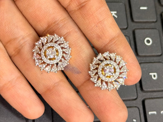 Diamond look ad stone earrings design 003