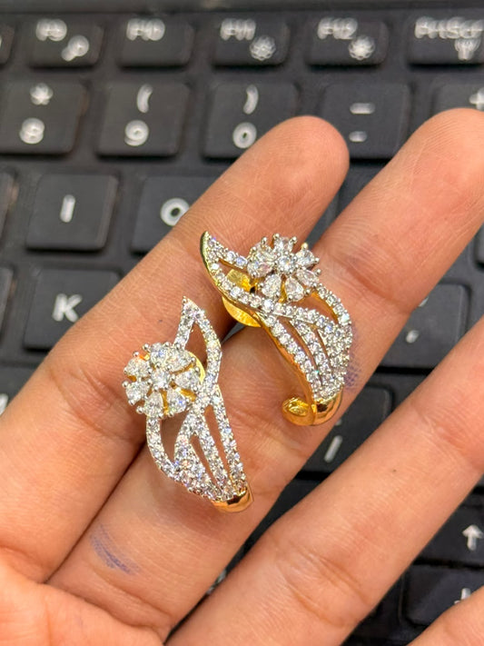 Diamond look ad stone earrings design 001