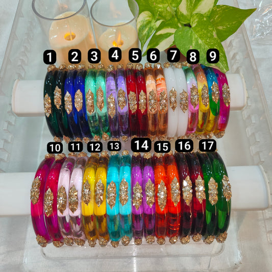 10mm jelly crystal clear glass kada(2 bangles)