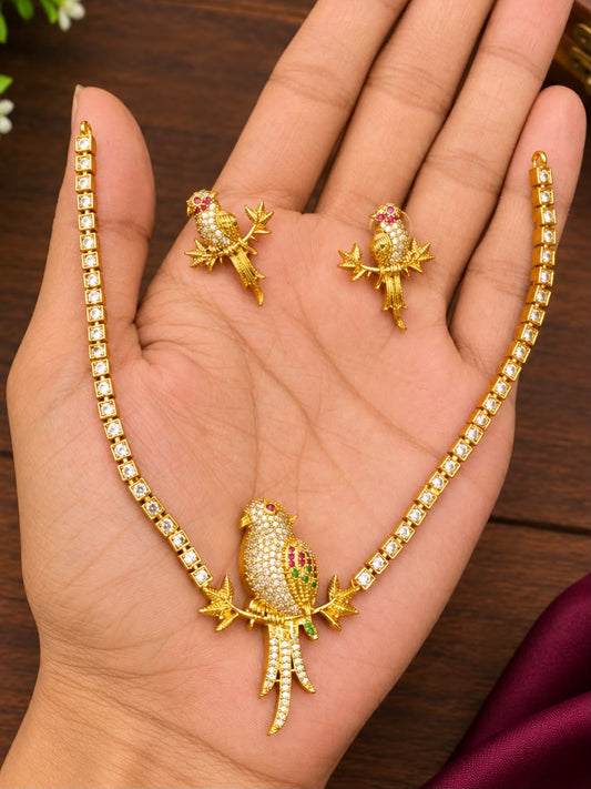 Trending kizhi necklace with back chain