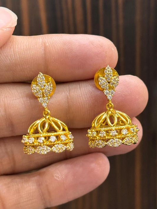 Cute small diamond jhumka 001
