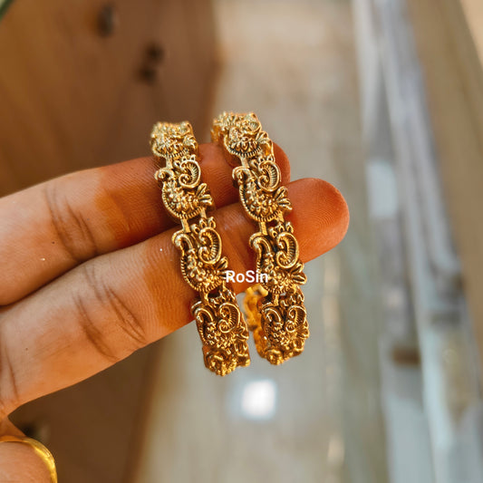 kids peacock goldlike antique bangles (2 bangles)