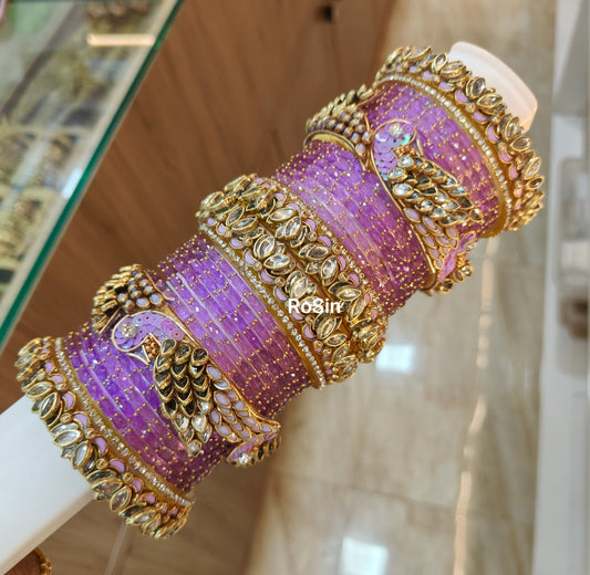 Lavender parrot bridal set (2 hands)