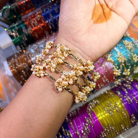 New pearl kashmiri ghungroo bangles (4 bangles)