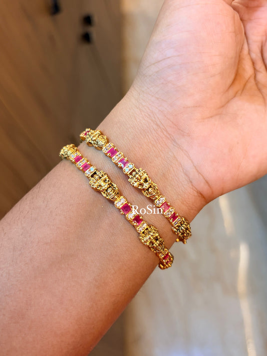 Ashtalakshmi red bangles(2 bangles only)