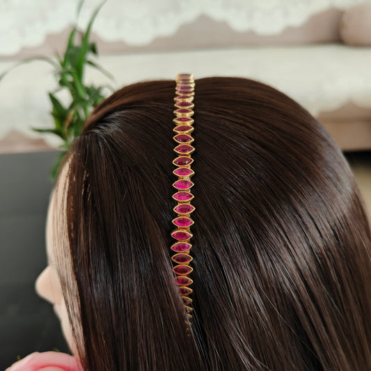 Darkpink leaf headband