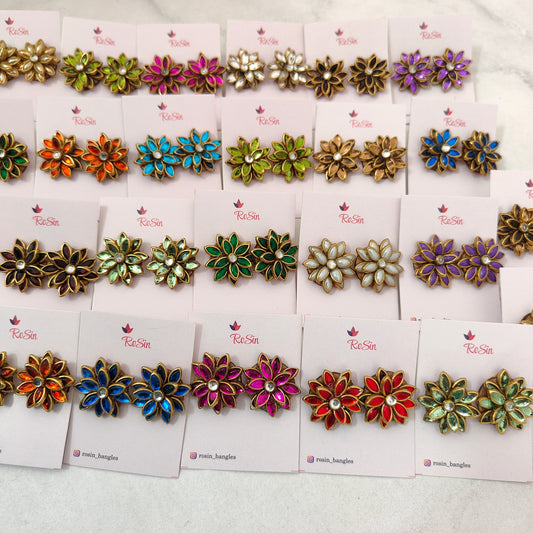 Colourful earrings stud