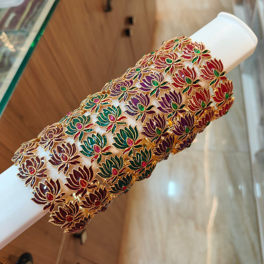 Premium Lotus bridal bangles metal (2)
