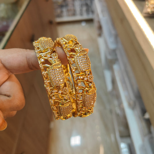 2.6 Diamond like elephant kada bangles(2)