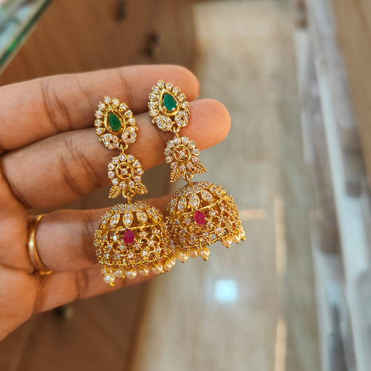 Ad stone long jhumka