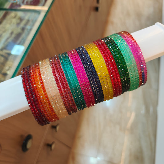 2.8 crystal dot glass stack(36 bangles)