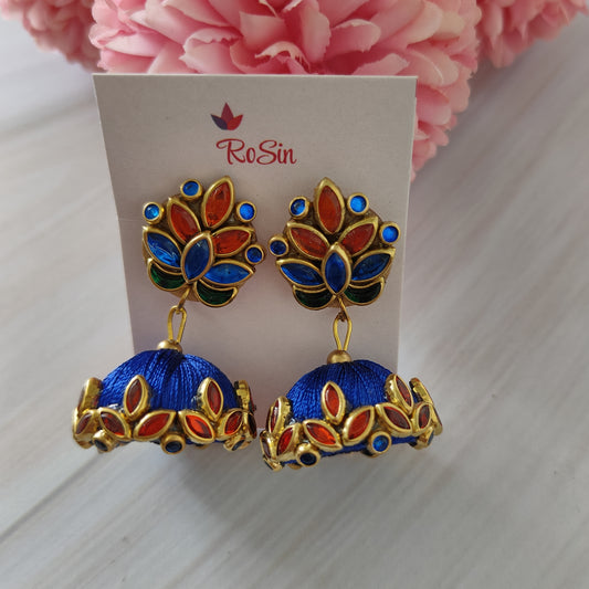 Dark blue and orange jhumki