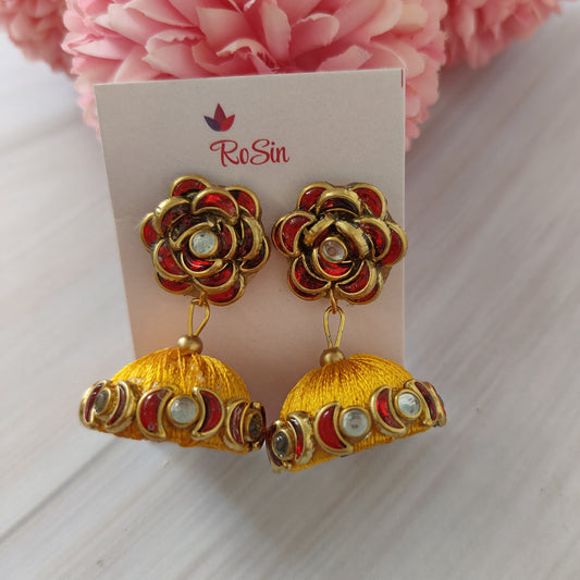 Red and yellow jhumki