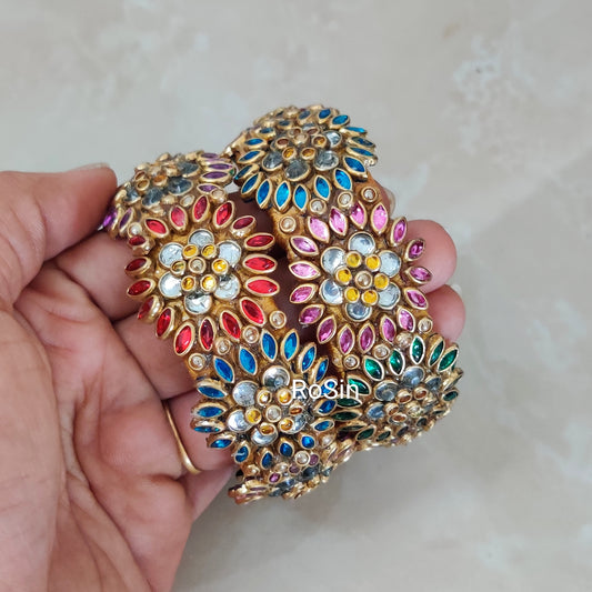 Multicolored sunflower kada (single bangle)