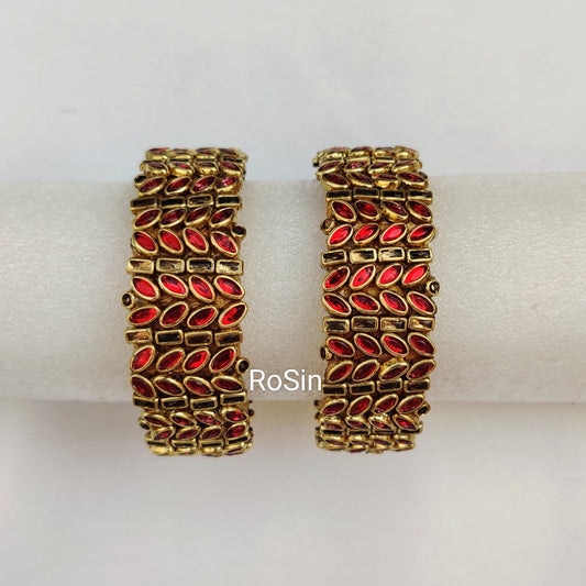 Leaf red kada (single bangle)