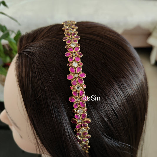 Pink floral headband